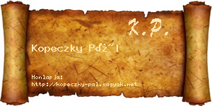 Kopeczky Pál névjegykártya