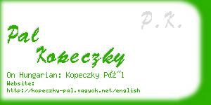 pal kopeczky business card